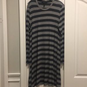 Long sleeve BCBG grey stripe dress